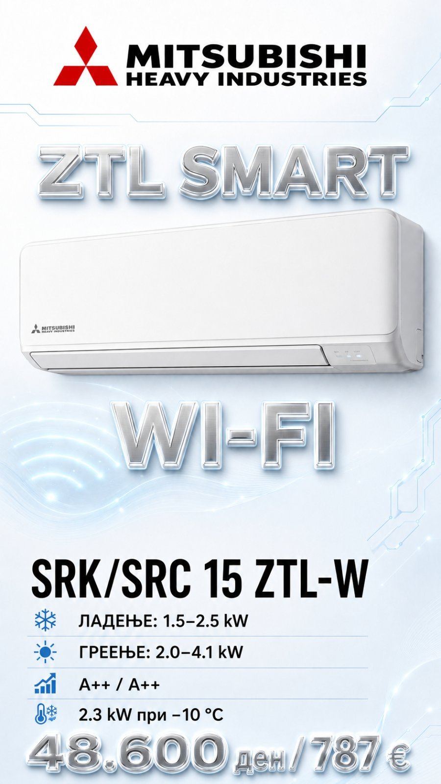 Клима уред Mitsubishi Heavy Industries ZTL Smart 1