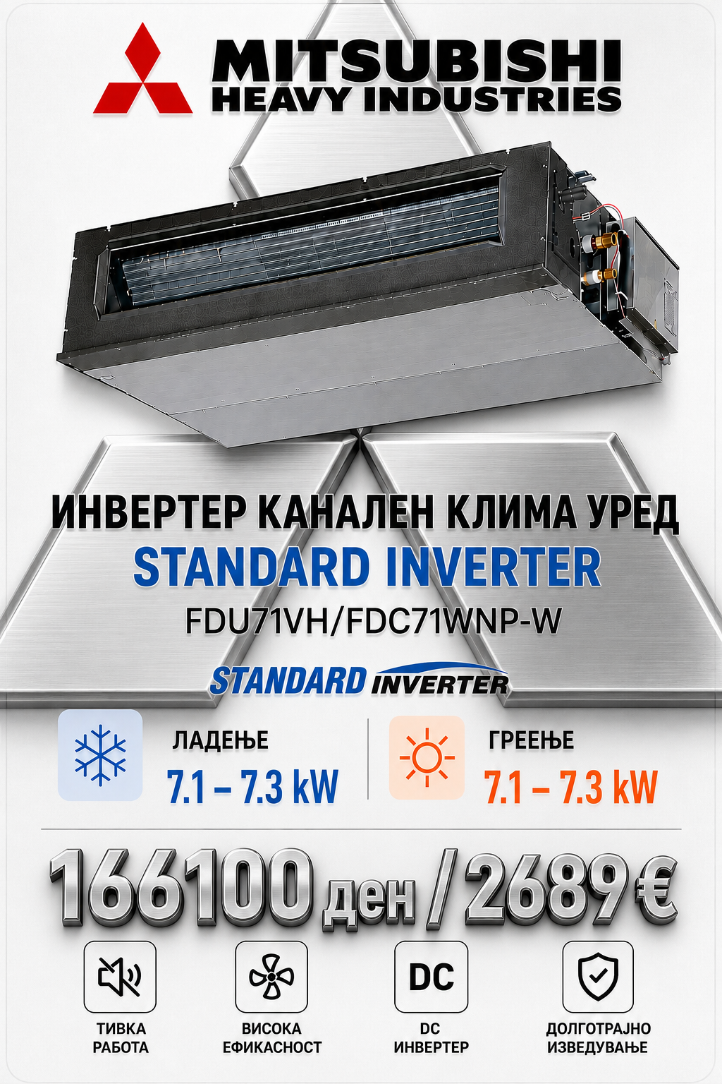 Инвертерен канален клима уред Mitsubishi Heavy Industries 5
