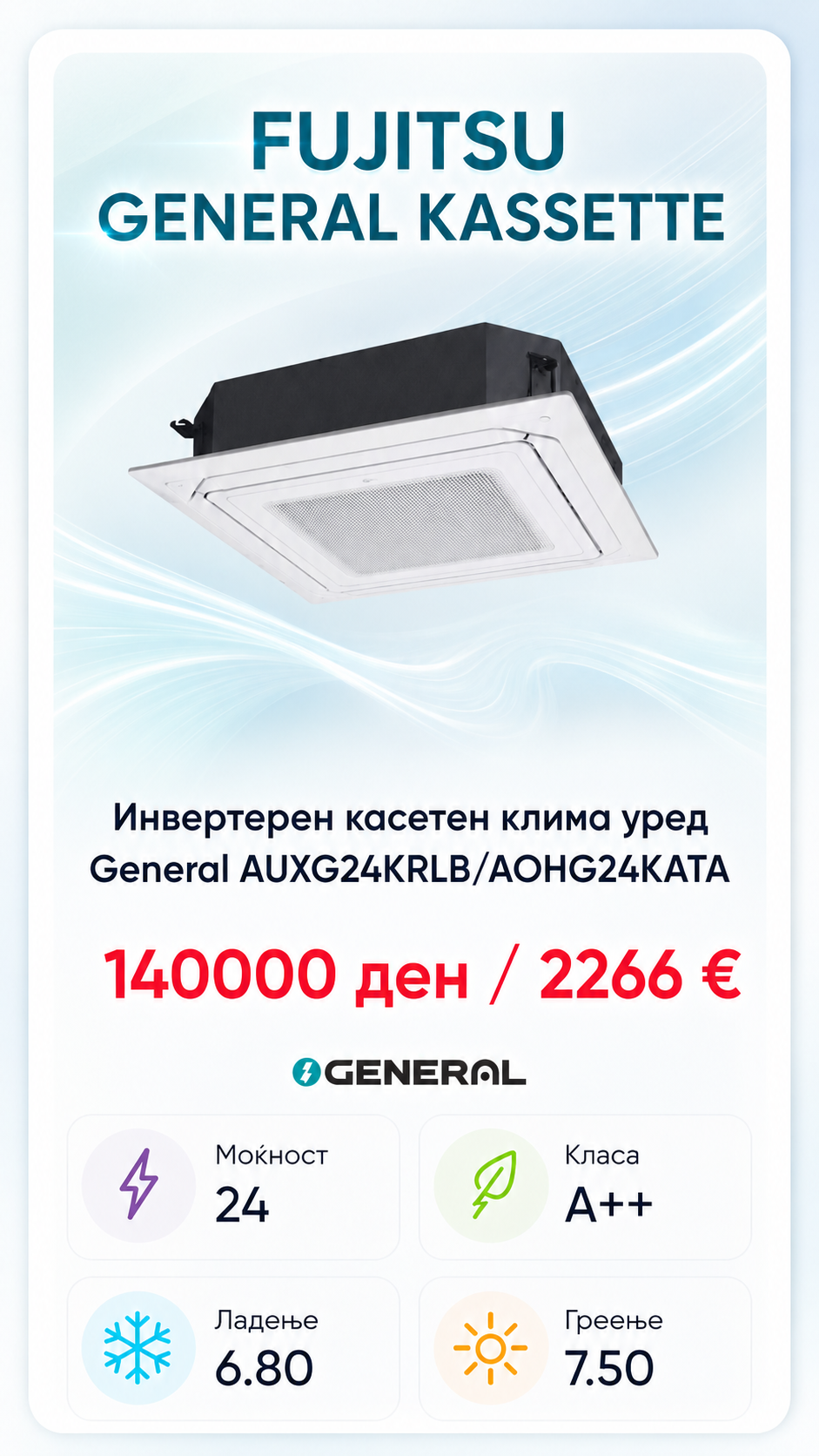 Касетен клима уред Fujitsu General 4