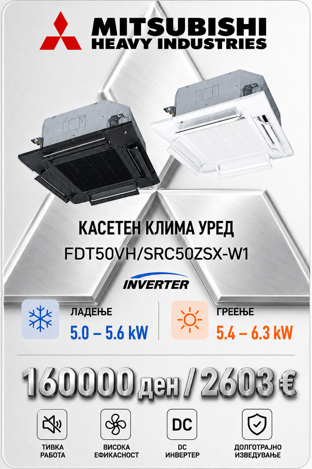 Касетен клима уред Mitsubishi Heavy Industries 10