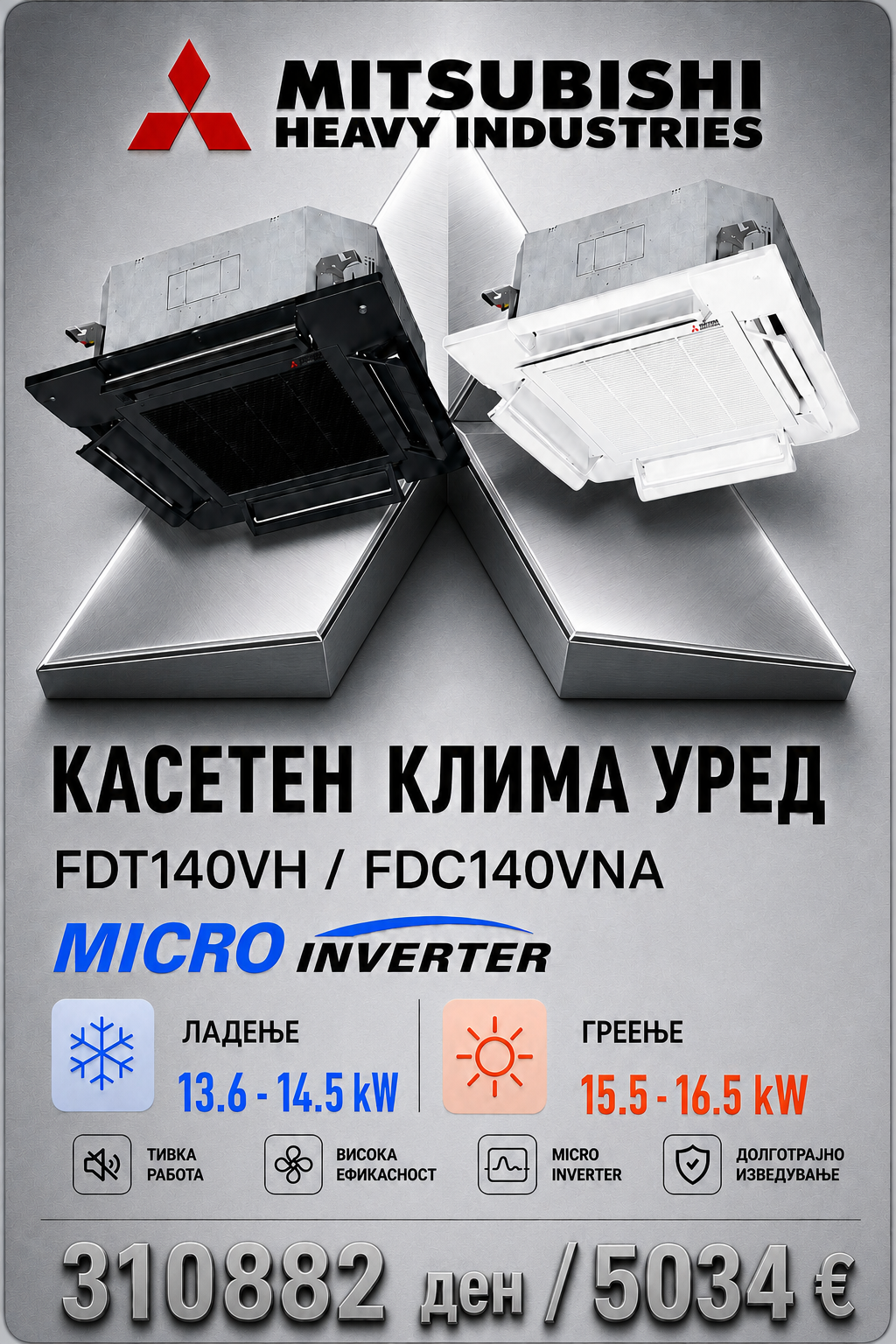 Касетен клима уред Mitsubishi Heavy Industries 16