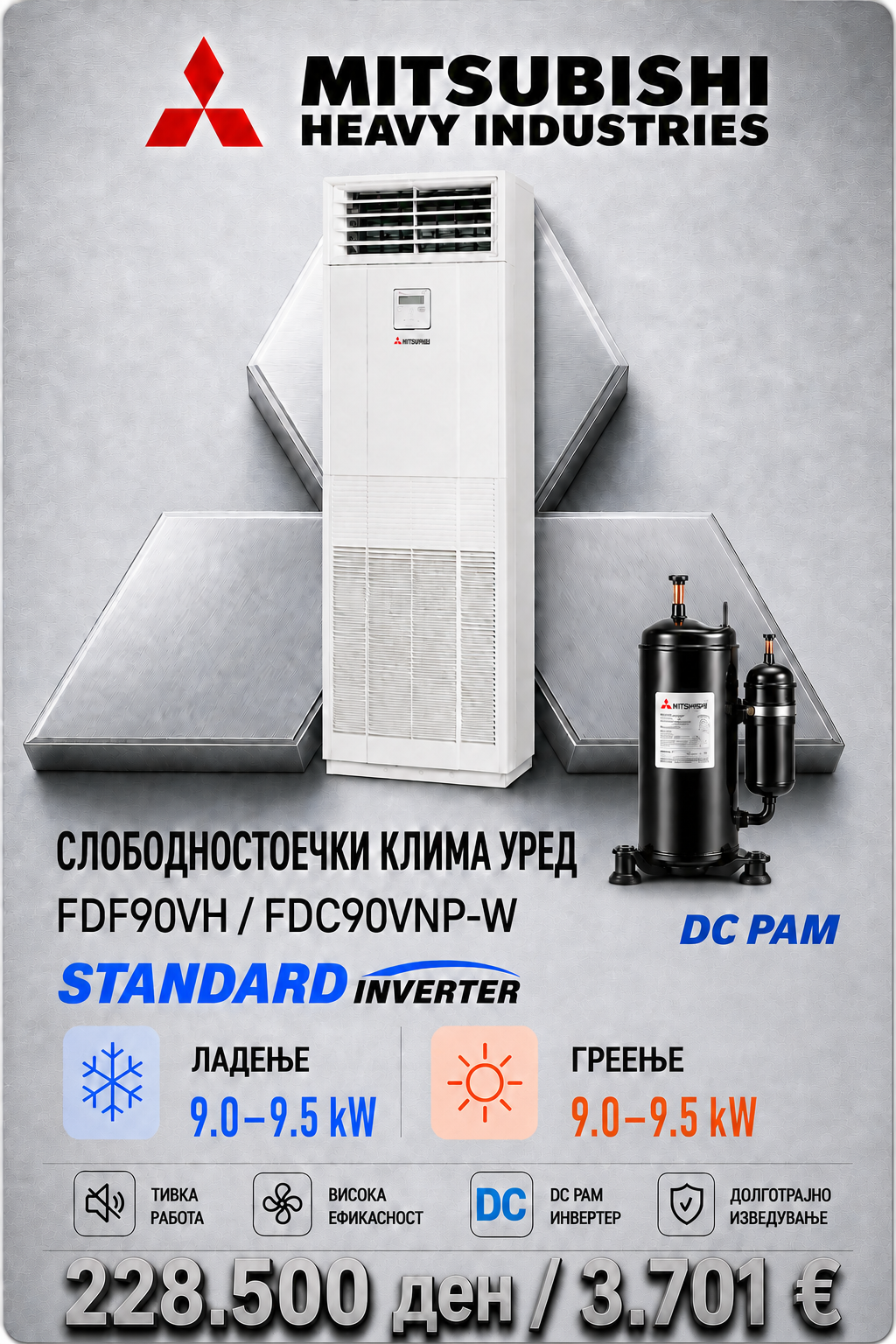 Слободностоечен клима уред Mitsubishi Heavy Industries 1