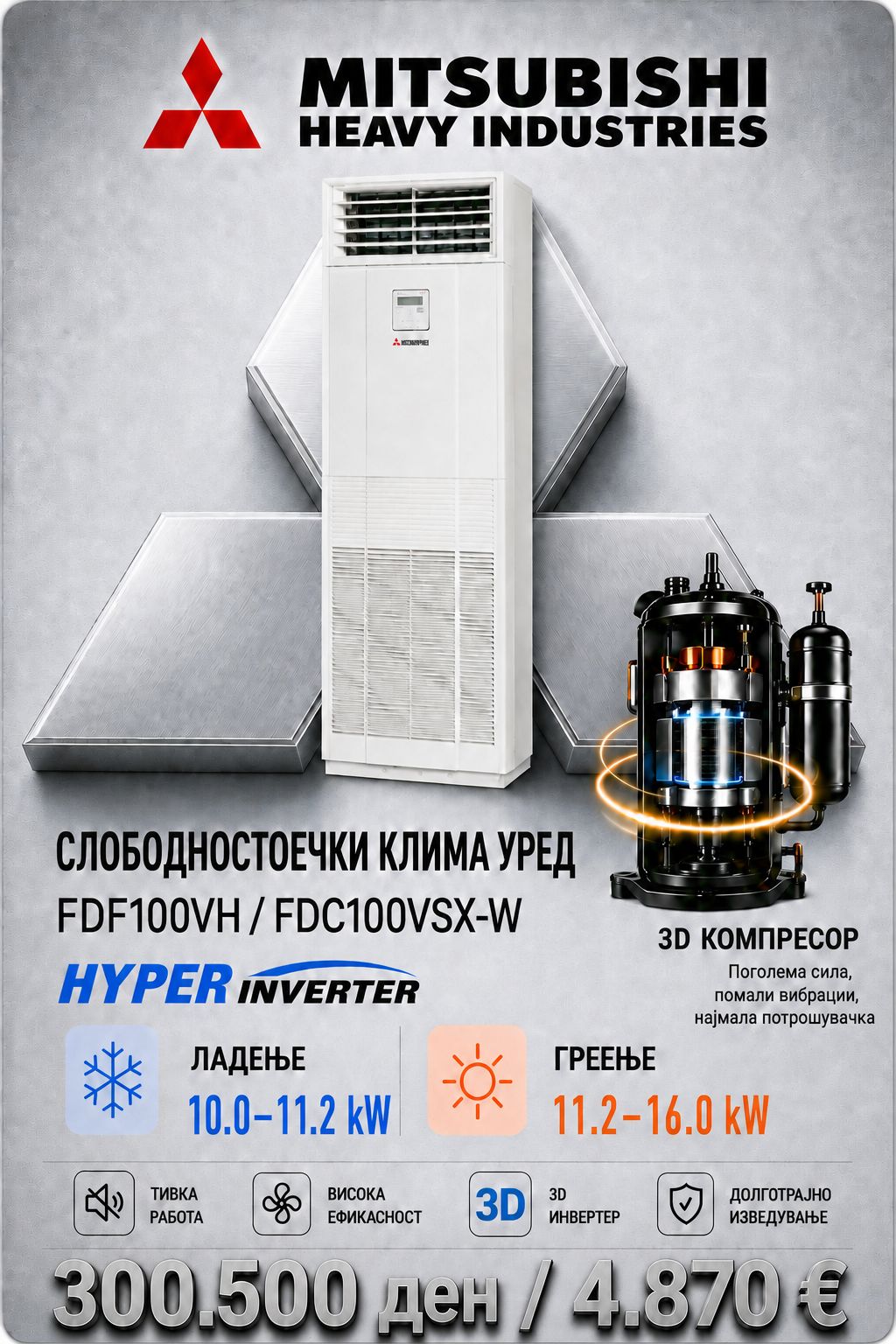 Слободностоечен клима уред Mitsubishi Heavy Industries 4