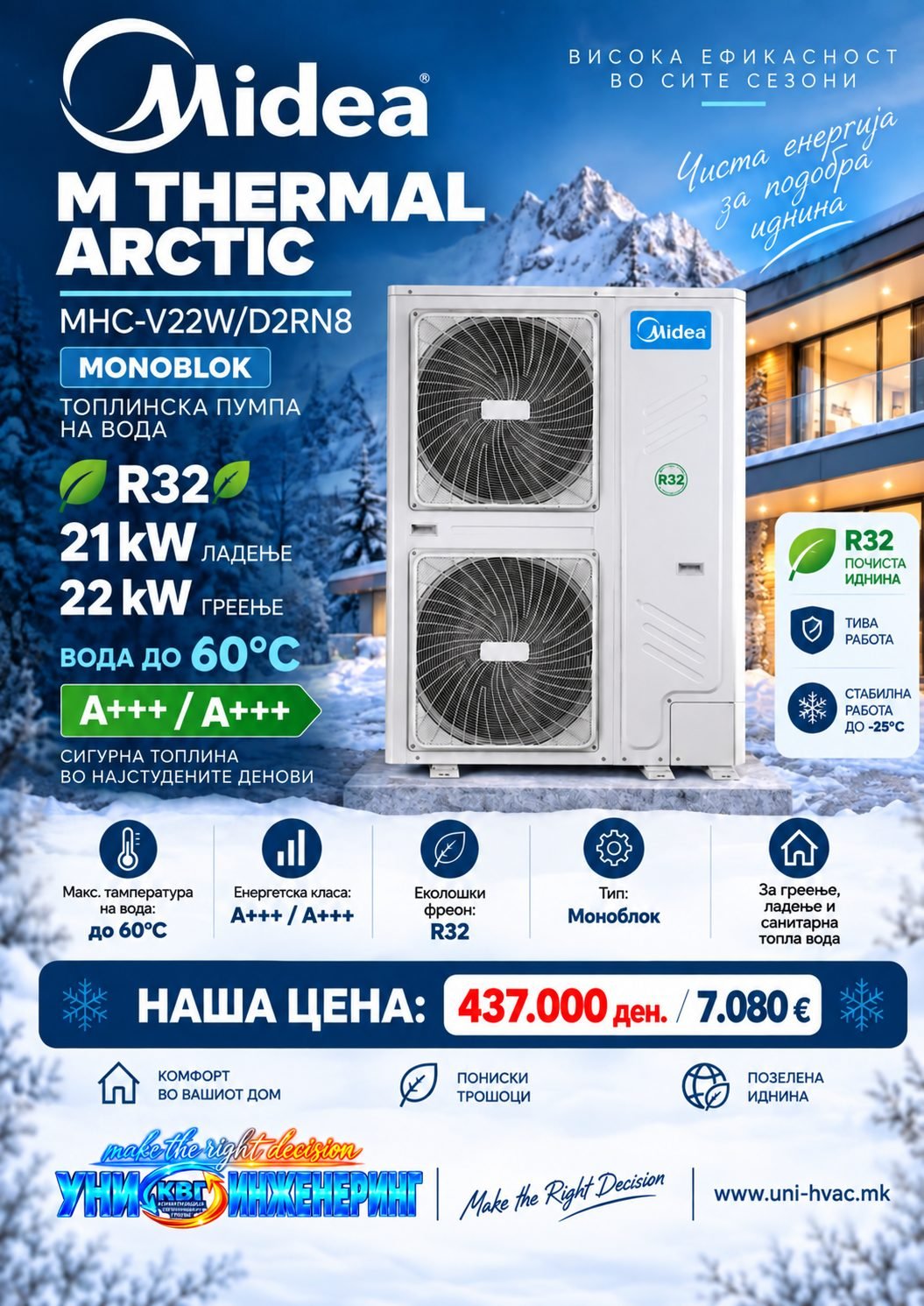 Топлинска пумпа моноблок Midea 10