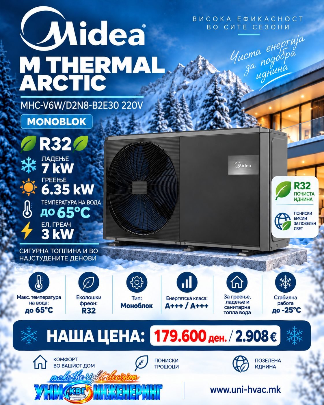 Топлинска пумпа моноблок Midea 3