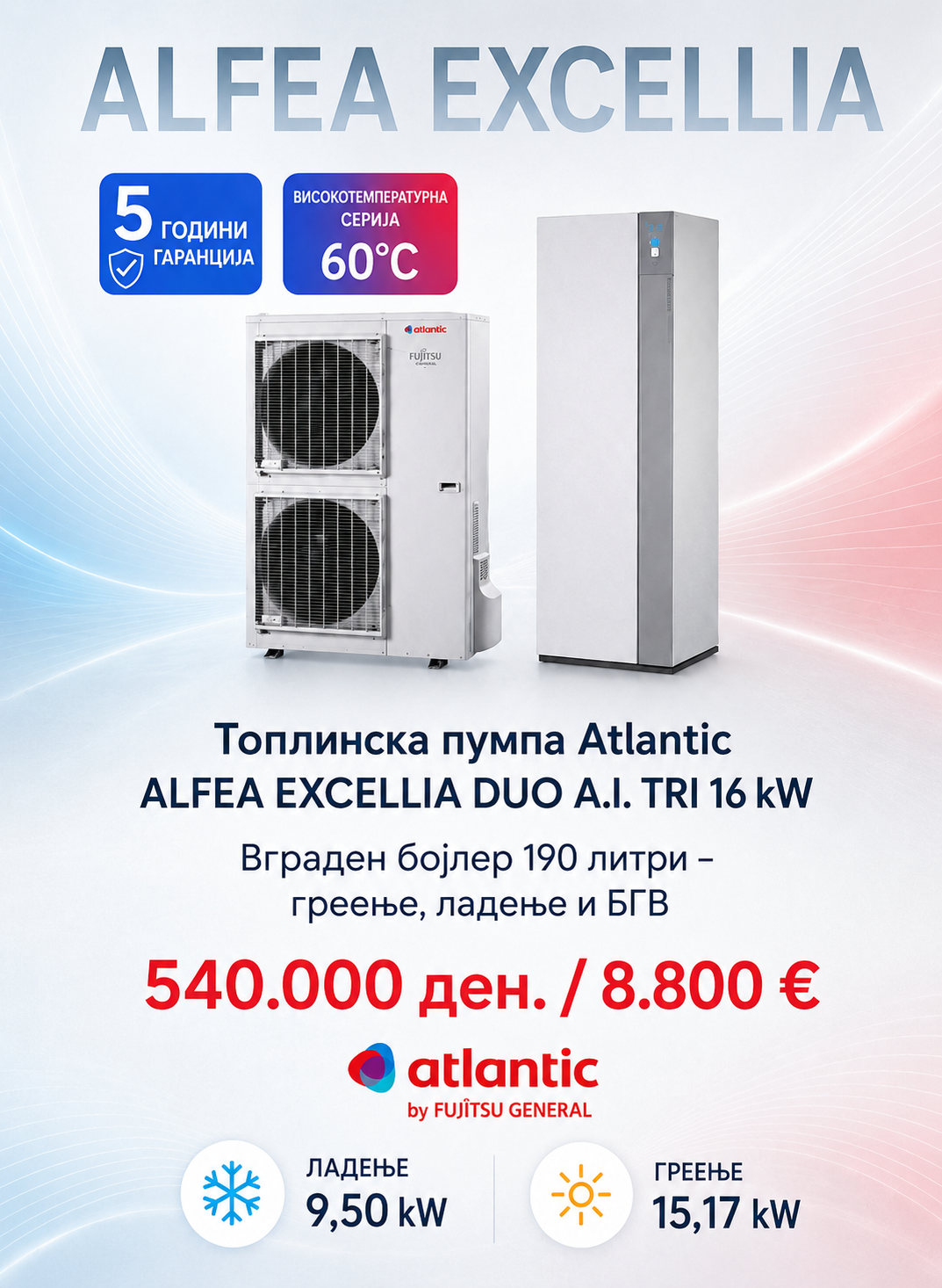 Топлинска пумпа сплит Atlantic Alfea Excellia 1